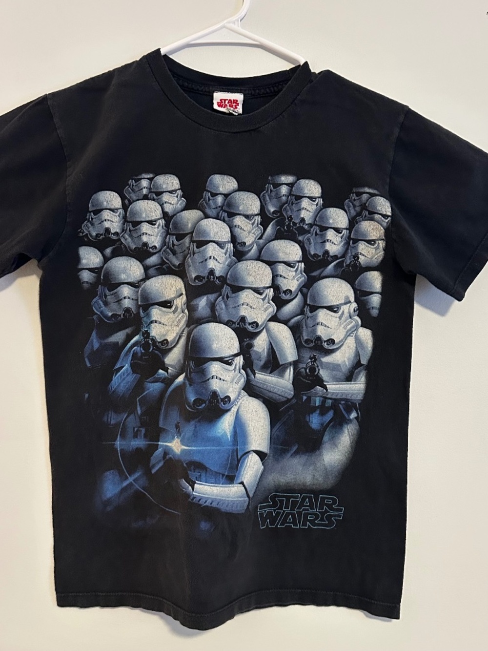 Star Wars Storm Troopers Graphic Print T-Shirt Small Black Y2K Short Sleeve